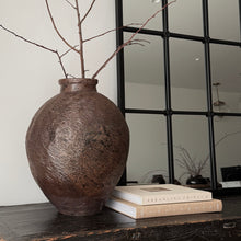 Load image into Gallery viewer, Antique Glazed Pottery _ Large _ Rustic Brown
