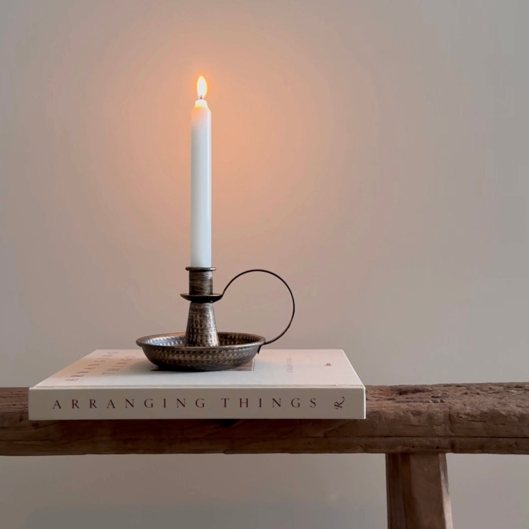 Middle Eastern Candle Holders _ Pair _ Antique Bronze