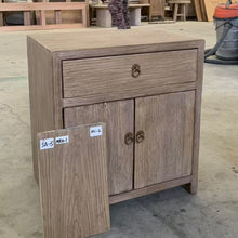 Load image into Gallery viewer, Antique Bedside Table _ Aged Elm _ 2 Sizes
