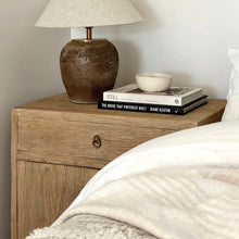 Load image into Gallery viewer, Antique Oversize Bedside Table _ Aged Elm
