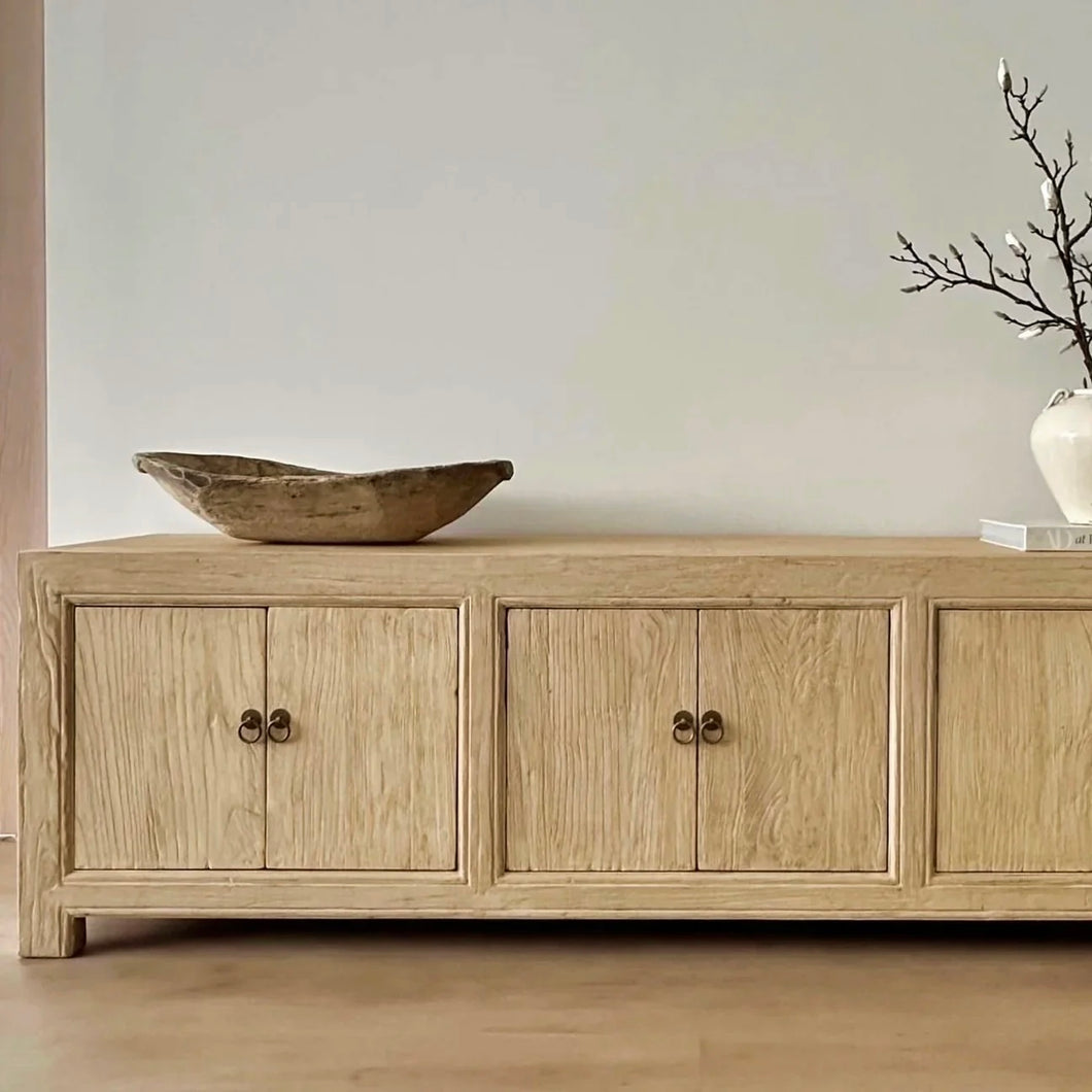 Organic Oversize TV Unit _ Eight Door _ 280cm _ Blonde Elm