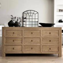 Load image into Gallery viewer, Antique Nine Drawer Chest _ Aged Elm
