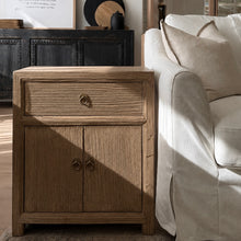 Load image into Gallery viewer, Farmhouse Bedside Table _ 55cm _ Aged Elm
