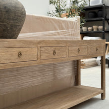 Load image into Gallery viewer, Antique Console _ Four Drawer_ 190cm _ Aged Elm
