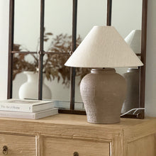 Load image into Gallery viewer, Layla Lamp by Impreshens _ Taupe + Natural Linen Empire Shade
