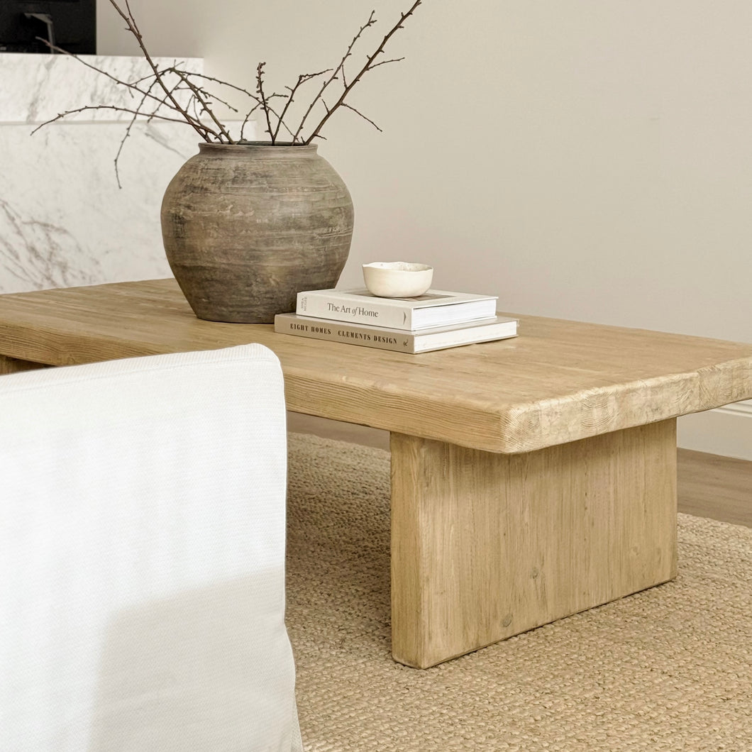 Organic Platform Coffee Table _ Blonde Elm
