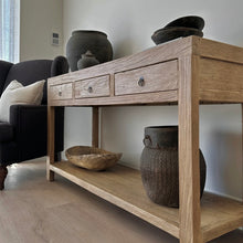 Load image into Gallery viewer, Antique Console _ 160cm _ Aged Elm _ Three Drawer
