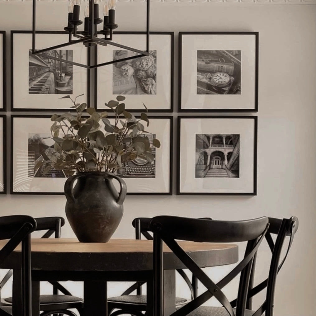 Heritage Dining _ Distressed Black + Honey Elm _ 2 Sizes