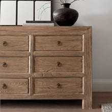 Load image into Gallery viewer, Antique Nine Drawer Chest _ Aged Elm
