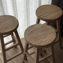 Load image into Gallery viewer, Antique Bar Stool _ Aged Elm
