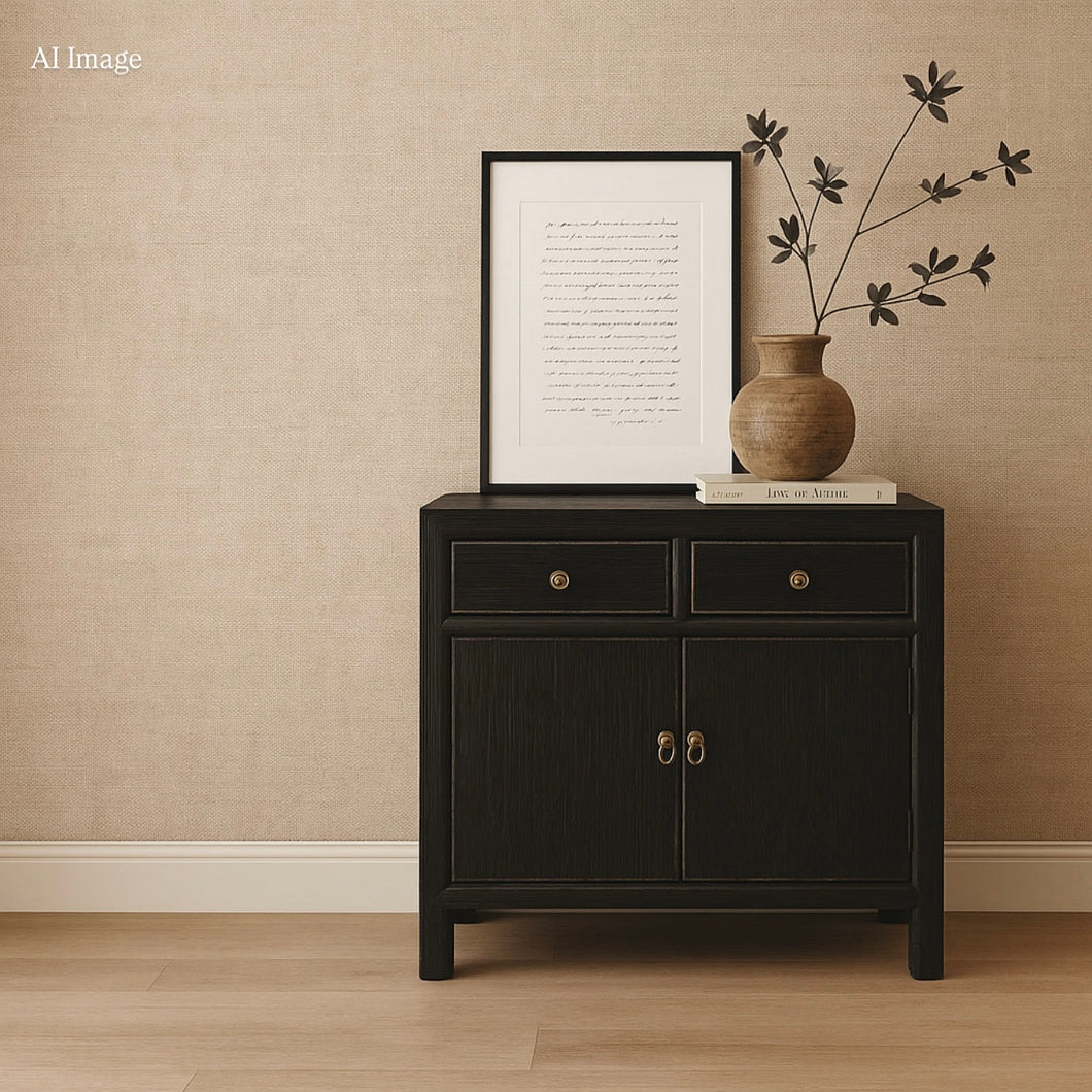 Provincial Mini Sideboard _ 90cm _ Rustic Black