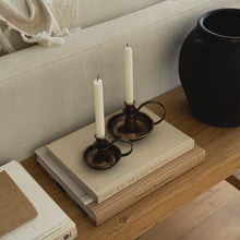 Load image into Gallery viewer, Middle Eastern Candle Holders _ Pair _ Antique Bronze
