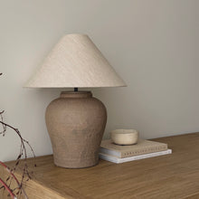 Load image into Gallery viewer, Layla Lamp by Impreshens _ Taupe + Natural Linen Empire Shade
