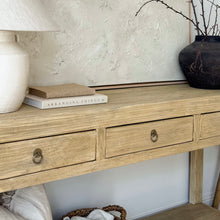 Load image into Gallery viewer, Organic Console _ Three Drawer + Shelf _ 160cm _ Blonde Elm
