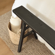 Load image into Gallery viewer, Provincial Skinny Bench _ Rustic Black _ Reclaimed Elm
