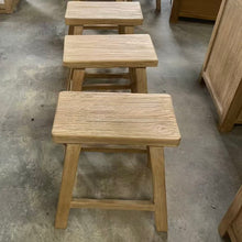 Load image into Gallery viewer, Antique Worker Stool _ Rectangle _ Honey Elm
