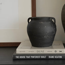 Load image into Gallery viewer, Antique Pot _ Handles _ Small _ Rustic Black

