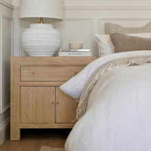 Load image into Gallery viewer, Mediterranean Bedside Table _ XL _ Blonde Elm
