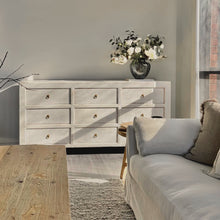 Load image into Gallery viewer, Hamptons Chest _ Nine Drawer _ Rustic White
