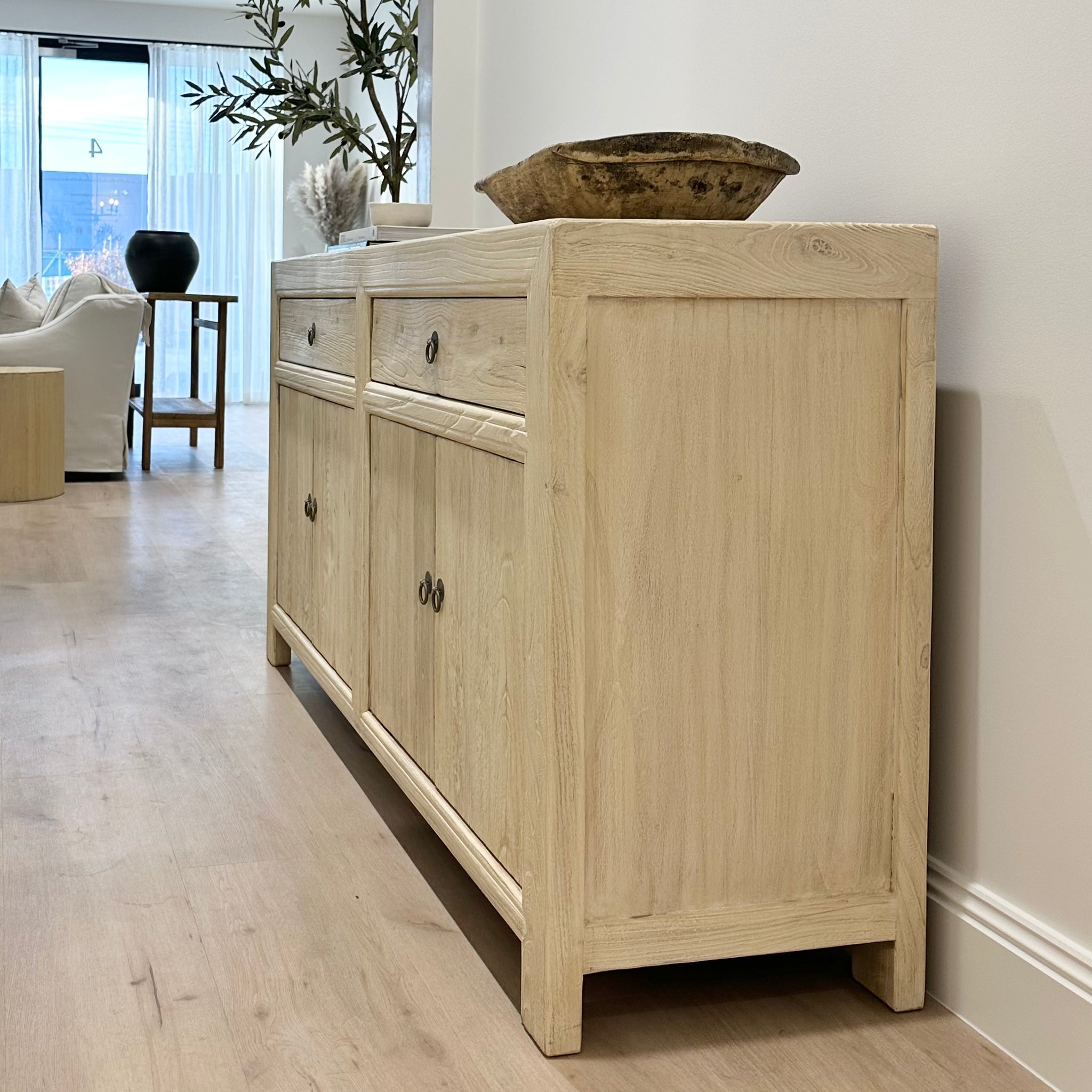 Blonde best sale wood sideboard