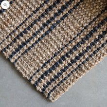 Load image into Gallery viewer, Rug _ Organic Jute _ Heritage Black Stripe
