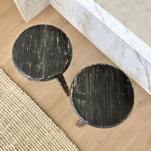 Load image into Gallery viewer, Provincial Worker Stool _ Star Base _ Rustic Black
