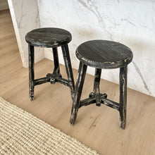 Load image into Gallery viewer, Provincial Worker Stool | Rustic Black | Elm
