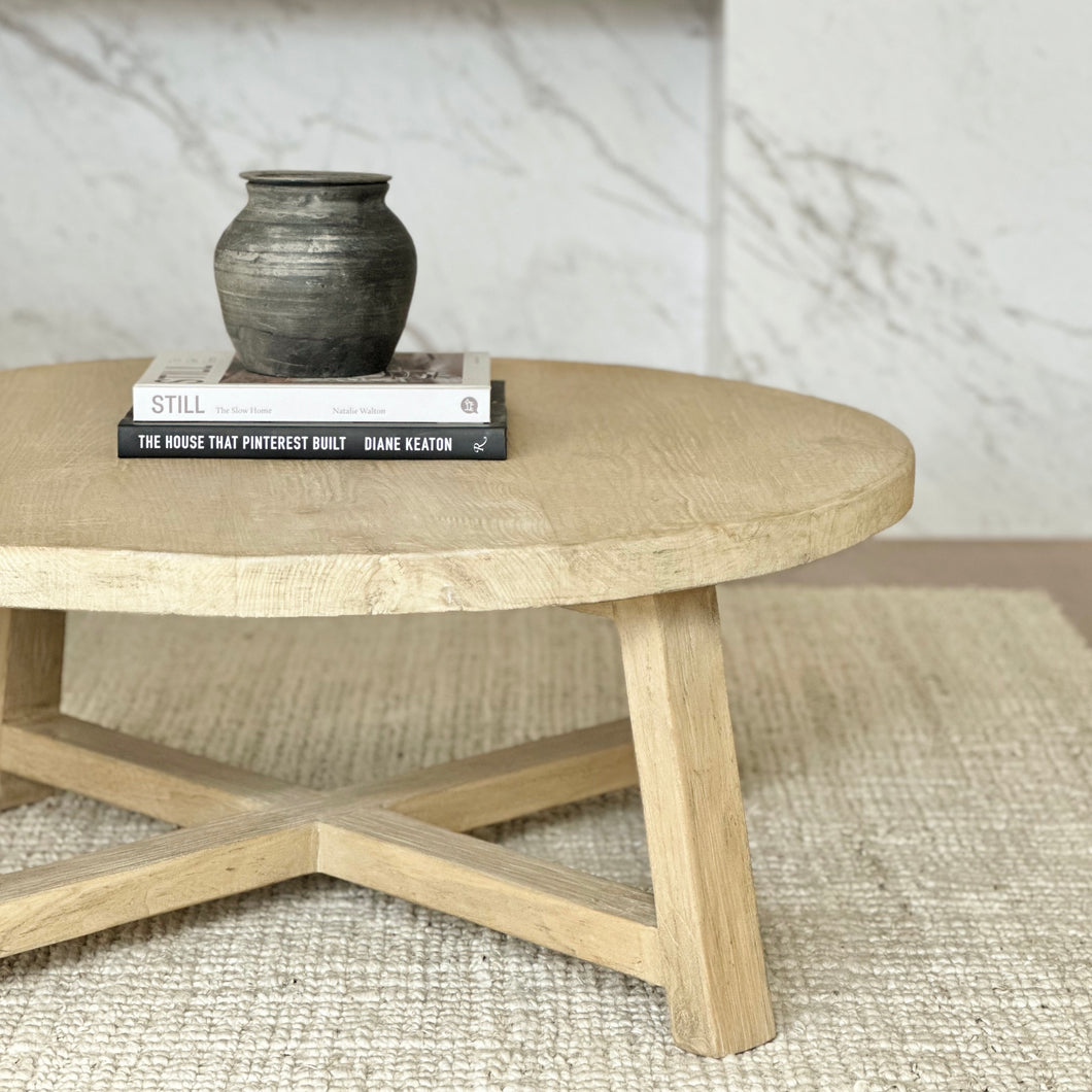 Organic Coffee Table | Round | 100cms | Blonde Elm