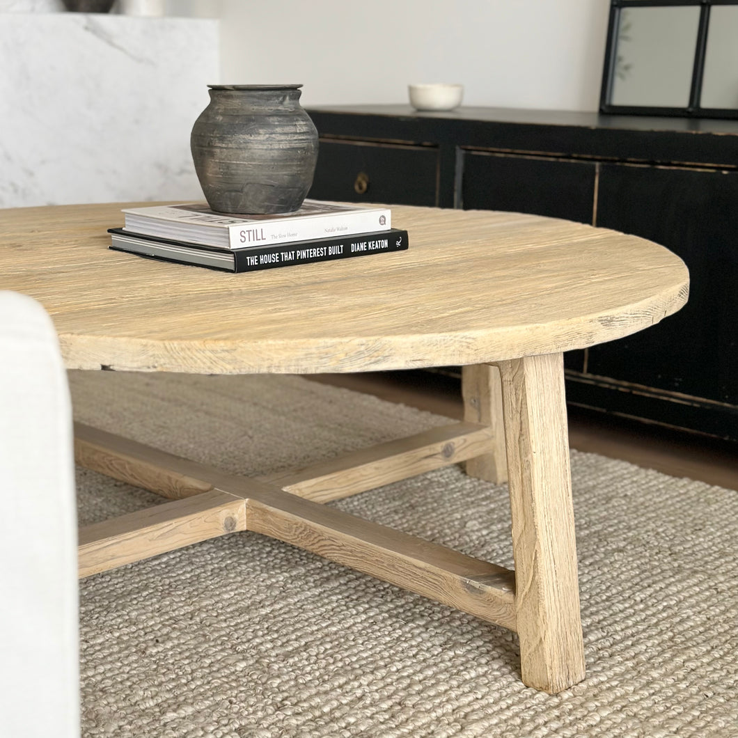 Organic Coffee Table | Round | 120cms | Natural Elm