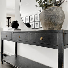 Load image into Gallery viewer, Black Console - Rustic Elm
